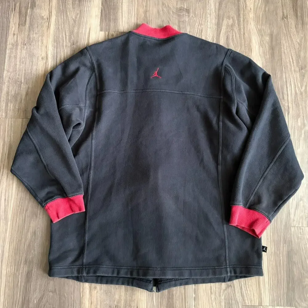 Vintage Air Jordan Track Jacket Men's Size L Sweatshirt Y2K Black Red Bred